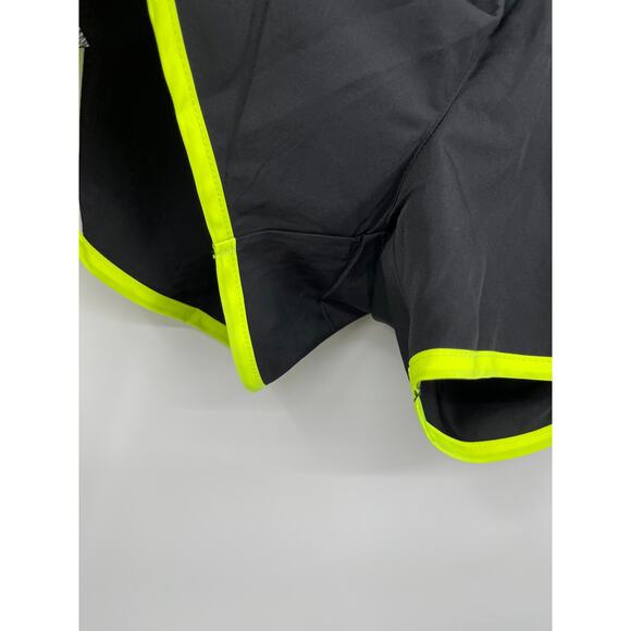 Legend Running Shorts Athletic Workout Black Neon Yellow Womens Large NEW - Picture 9 of 11